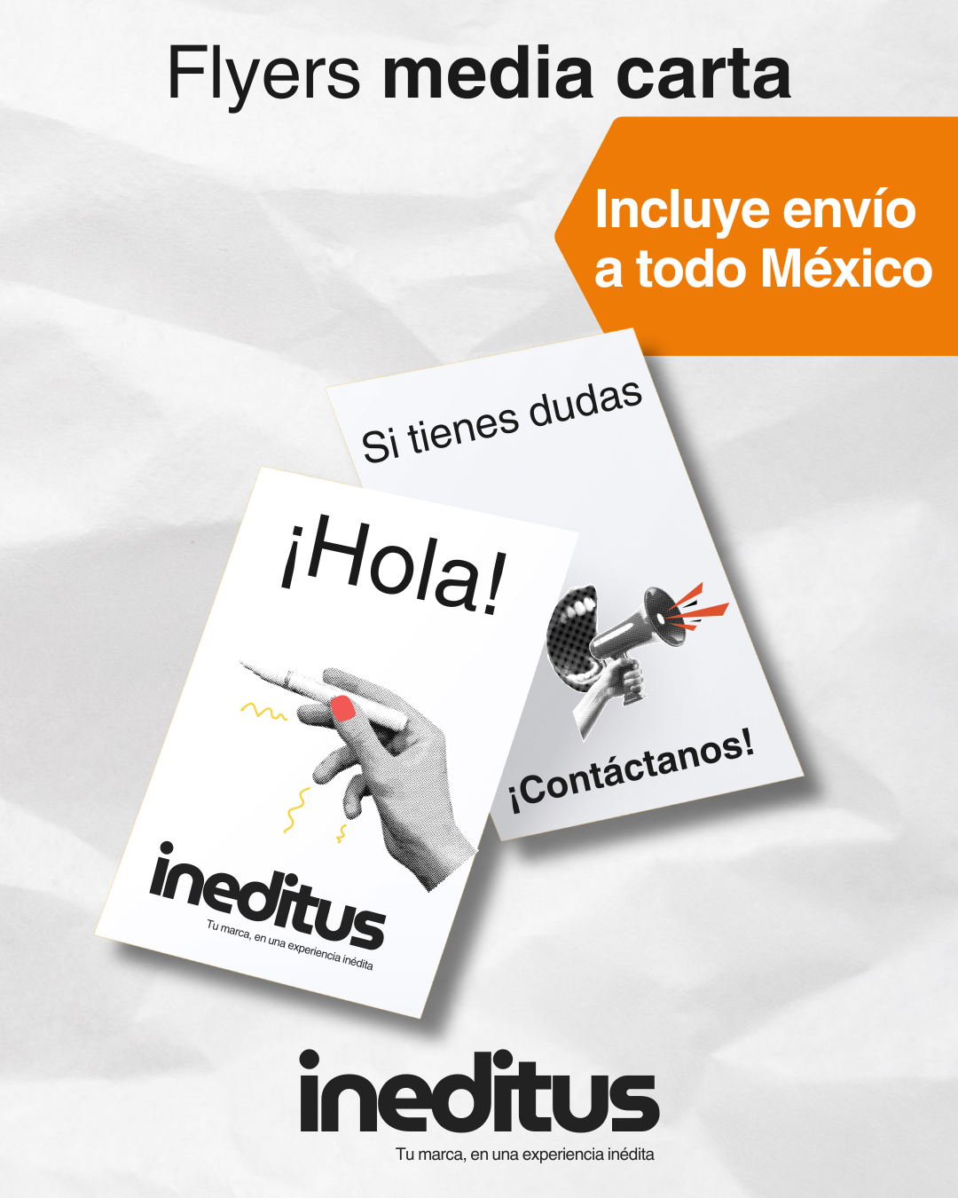 Flyers media carta - 1000 piezas