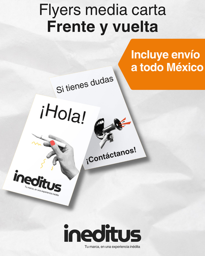 Flyers media carta impresión frente y vuelta - 1000 piezas