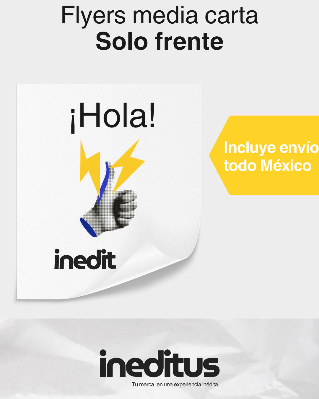 Flyers media carta impresión solo frente - 1000 piezas
