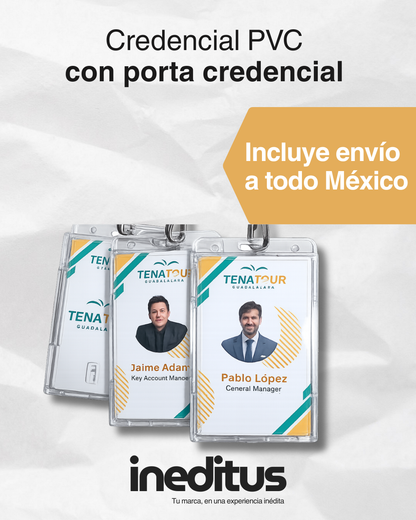 Credencial PVC con porta credencial + impresión profesional