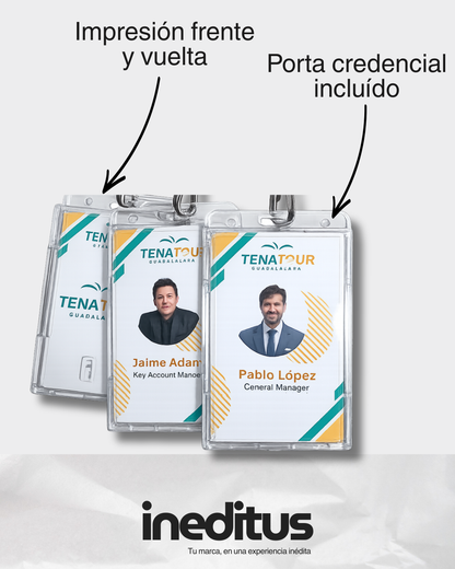 Credencial PVC con porta credencial + impresión profesional