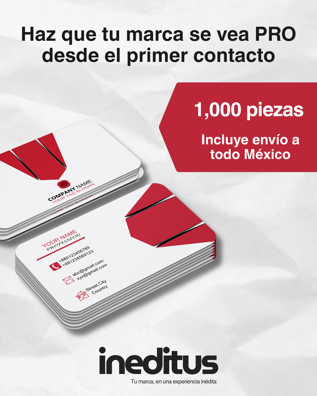 Tarjetas de presentación - PAQUETE 1000 PIEZAS